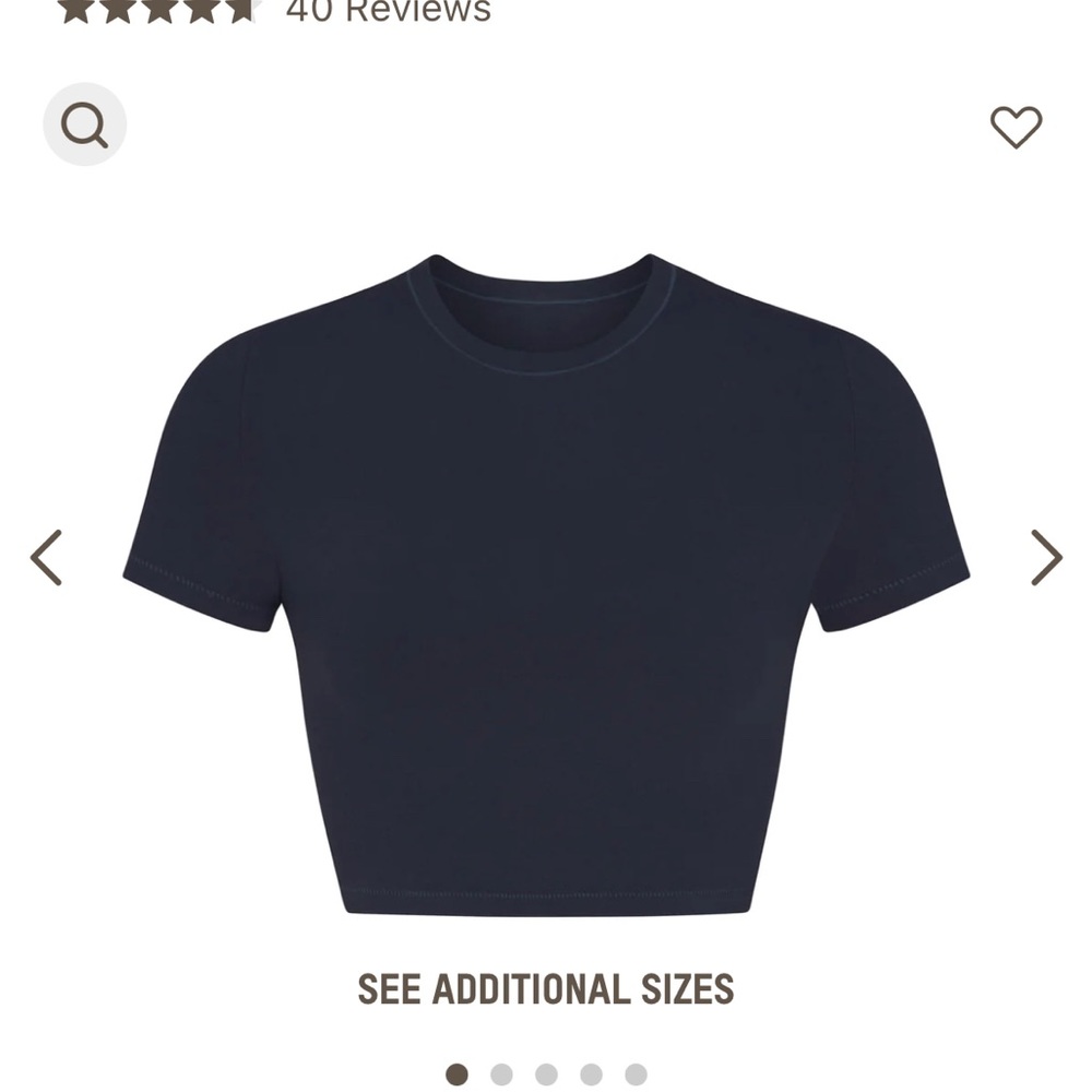 Skims- FITS EVERYBODY SUPER CROPPED T-SHIRT | NAVY - NAVY